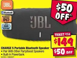 JB Hi-Fi JBL CHARGE 5 Portable Bluetooth Speaker offer