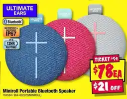 JB Hi-Fi Ultimate Ears Miniroll Portable Bluetooth Speaker offer