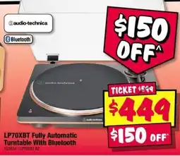JB Hi-Fi audio-technica LP70XBT Fully Automatic Turntable With Bluetooth offer