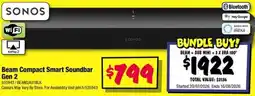 JB Hi-Fi Sonos Beam Compact Smart Soundbar Gen 2 offer