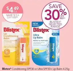 Terry White Blistex Conditioning SPF30 or Ultra SPF50+ Lip Balm offer