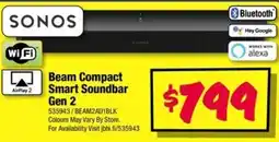 JB Hi-Fi Sonos Beam Compact Smart Soundbar Gen 2 offer