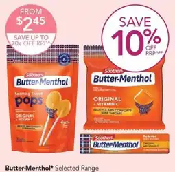 Terry White Soothers Butter-Menthol Soothing Throat pops offer