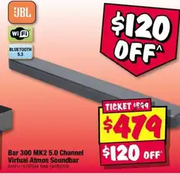 JB Hi-Fi JBL Bar 300 MK2 5.0 Channel Virtual Atmos Soundbar offer