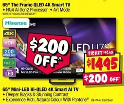 JB Hi-Fi Hisense 65" Mini-LED Hi-QLED 4K Smart AI TV offer
