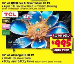 JB Hi-Fi TCL 65" 4K QNED Evo AI Smart Mini LED TV offer