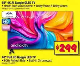 JB Hi-Fi 55" 4K AI Google QLED TV offer