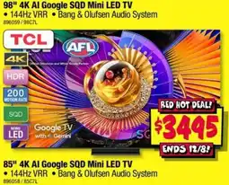 JB Hi-Fi TCL 98" 4K AI Google SQD Mini LED TV offer