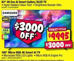 JB Hi-Fi Samsung 83" 4K Evo AI Smart Gallery OLED TV offer