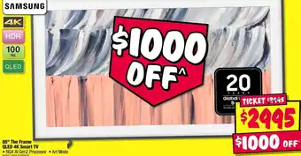JB Hi-Fi Samsung 85" The Frame QLED 4K Smart TV offer