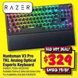 JB Hi-Fi Razer Huntsman V3 Pro TKL Analog Optical Esports Keyboard offer