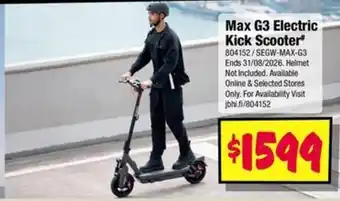 JB Hi-Fi Max G3 Electric Kick Scooter offer