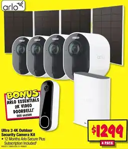 JB Hi-Fi Arlo Ultra 3 4K Outdoor Security Camera Kit offer