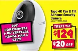 JB Hi-Fi Tapo 4K Pan & Tilt AI Home Security Camera offer