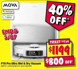 JB Hi-Fi Mova P70 Pro Ultra Wet & Dry Vacuum offer