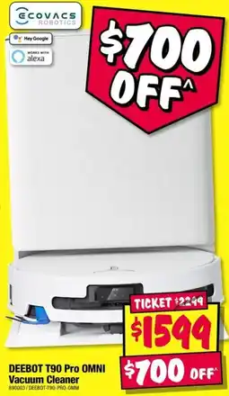 JB Hi-Fi Ecovacs Robotics DEEBOT T90 Pro OMNI Vacuum Cleaner offer