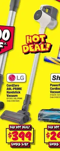 JB Hi-Fi CordZero A9L PRIME Handstick Vacuum offer