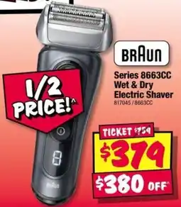 JB Hi-Fi Braun Series 8663CC Wet & Dry Electric Shaver offer