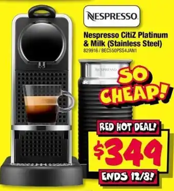 JB Hi-Fi Nespresso CitiZ Platinum & Milk (Stainless Steel) offer