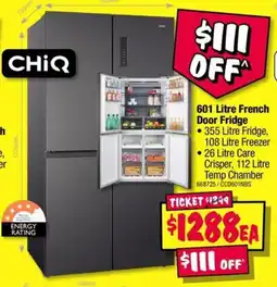 JB Hi-Fi ChiQ 601 Litre French Door Fridge offer