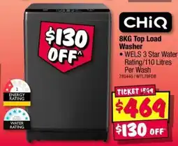 JB Hi-Fi ChiQ 8KG Top Load Washer offer