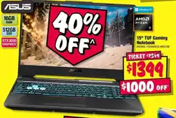 JB Hi-Fi ASUS 15" TUF Gaming Notebook offer