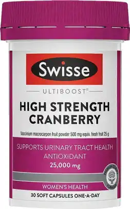 Amcal Pharmacies Swisse Ultiboost High Strength Cranberry 30 Capsules offer