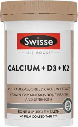 Amcal Pharmacies Swisse Ultiboost Calcium + D3 + K2 60 Tablets offer