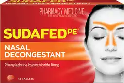 Amcal Pharmacies Sudafed PE Nasal Decongestant 48 Tablets offer