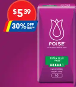 Amcal Pharmacies Poise Extra Plus Pads offer