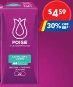 Amcal Pharmacies Poise Extra Long Liners offer