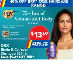 Amcal Pharmacies OGX Biotin & Collagen Shampoo offer