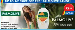 Amcal Pharmacies Palmolive Naturals Milk & Honey Body Wash offer