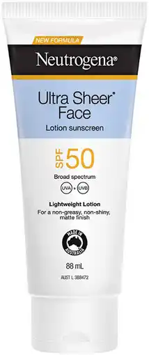 Priceline Neutrogena Ultra Sheer Face Lotion Sunscreen SPF50 offer