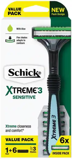 Priceline Schick Xtreme 3 Sensitive Value Handle + 6 Cartridges Refills offer