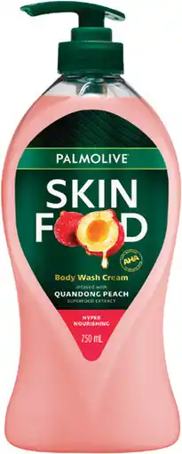 Priceline Palmolive Skin Food Body Wash Cream Quandong Peach offer
