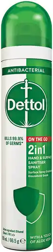 Priceline Dettol 2in1 On The Go Hand & Surface Sanitiser Spray offer