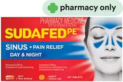 Priceline Sudafed PE Sinus + Pain Relief Day & Night 48 Tablets offer