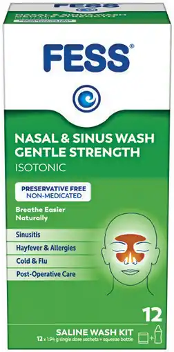 Priceline FESS Nasal & Sinus Wash Kit Gentle Strength 12 Sachets offer