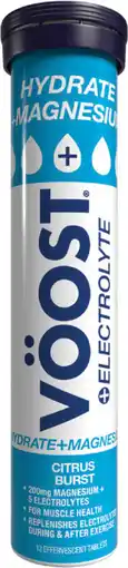 Priceline Vöost Magnesium Citrus Burst Flavour 20 Effervescent Tablets offer