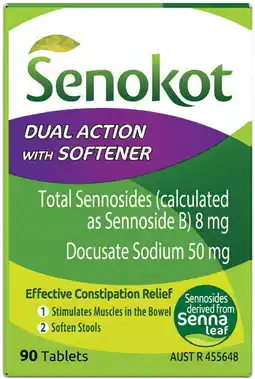 Priceline Senokot Dual Action with Softener 90 Tablets offer