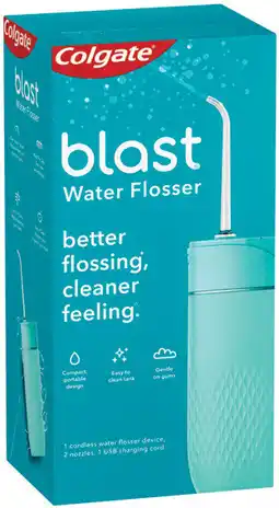 Priceline Colgate Blast Cordless Waterproof Rechargeable Water Flosser Teal 1 Each offer