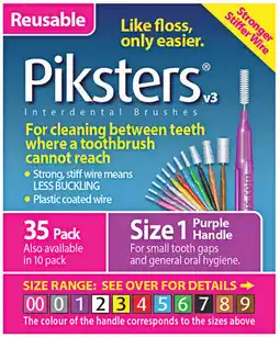 Priceline Piksters Interdental Brushes Size 1 Purple Handle offer