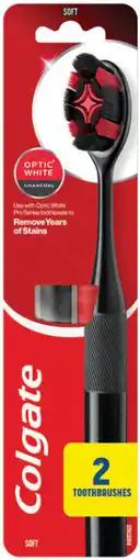 Priceline Colgate Optic White Pro Series Toothbrush with Soft Charcoal Spiral Bristles offer