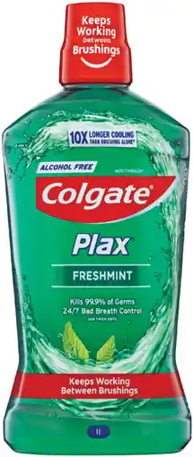 Priceline Colgate Plax Freshmint Alcohol Free Mouthwash offer