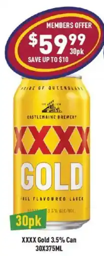 Liquor Legends XXXX Gold 3.5% Can offer