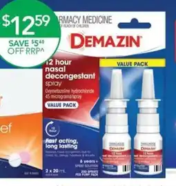 Terry White Demazin 12 Hour Decongestant Nasal Spray offer