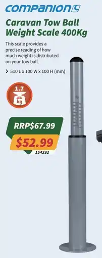 Tentworld Companion Caravan Tow Ball Weight Scale 400Kg offer