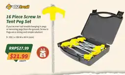 Tentworld Oztrail 16 Piece Screw In Tent Peg Set offer