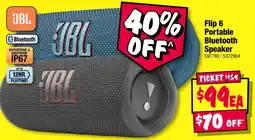 JB Hi-Fi JBL Flip 6 Portable Bluetooth Speaker offer